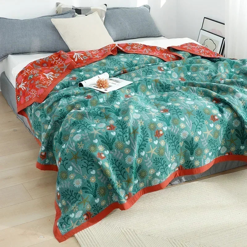 Japanese Cotton Double-sided Sofa Cover Throw Blanket For Bed Towel Cover Four Seasons General Quilt Bed Sheet Travel Blanket